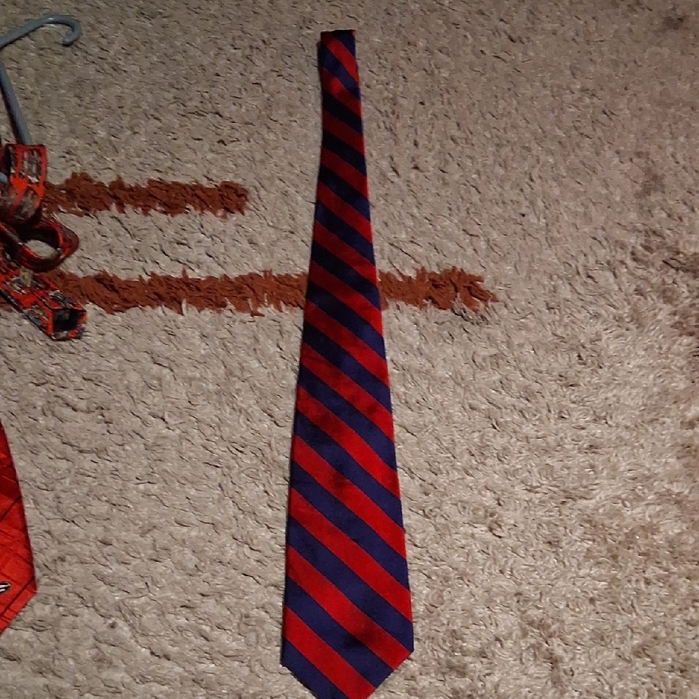 Robert Talbott Red And Blue Diagonal Striped Tie - image 5